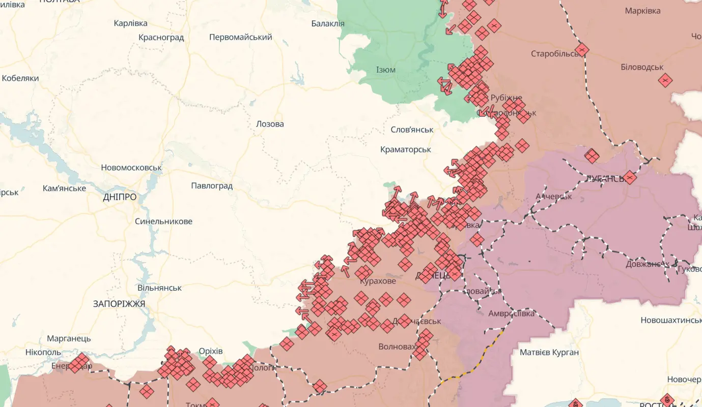 Карта бойових дій в Україні сьогодні - 22 вересня 2025