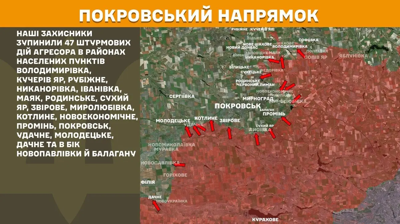 За добу на фронті було 172 боєзіткнення з ворогом, з них 47 на Покровському напрямку – Генштаб