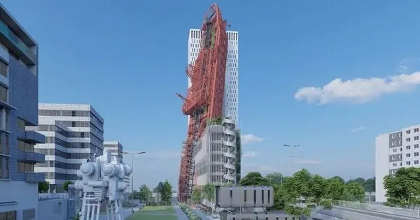 В Празі зведуть хмарочос з гігантською скульптурою кораблетрощі: візуалізація