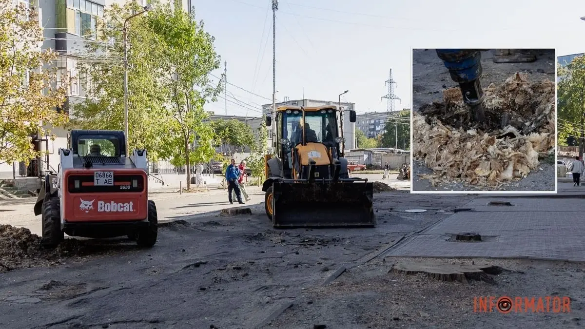 На вулиці Інженерній у Дніпрі видаляють пні за понад 1,8 мільйона гривень: як це виглядає