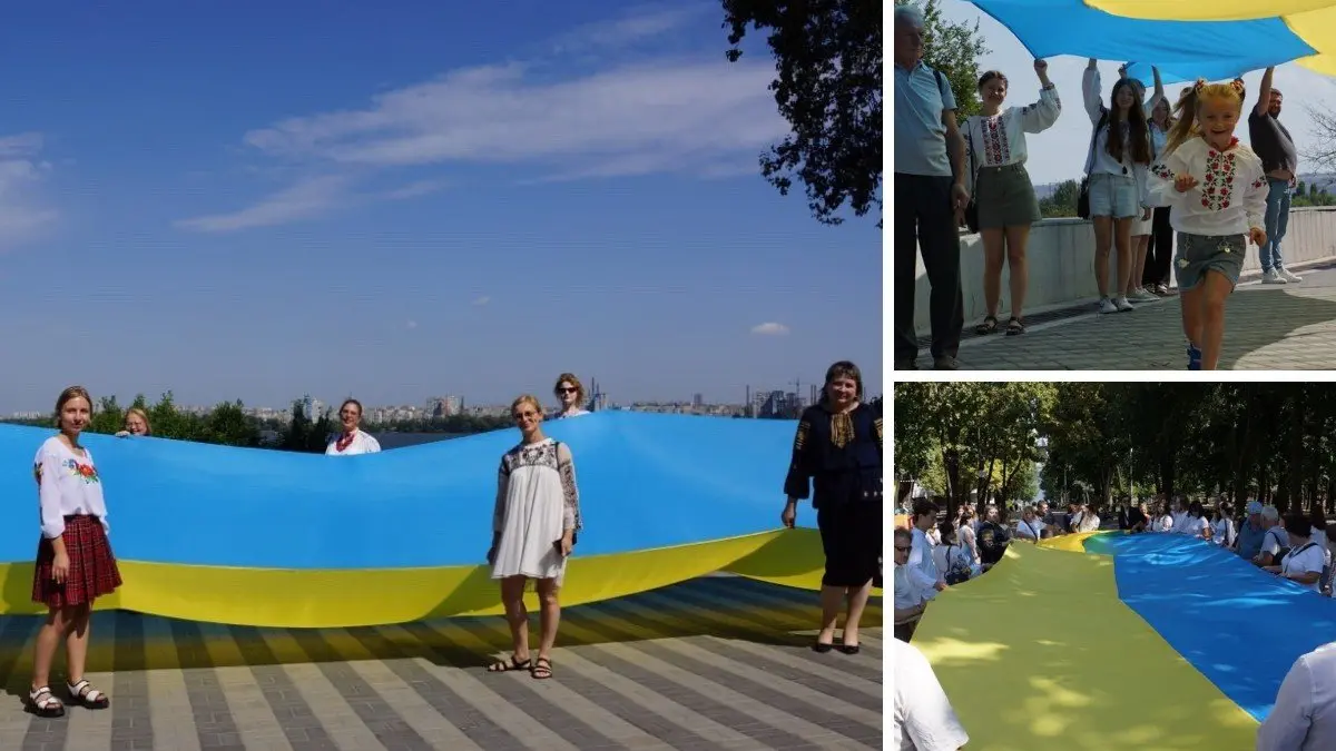 Місто встановлює рекорд другий рік поспіль: у Дніпрі розгорнули 50-метровий прапор України
