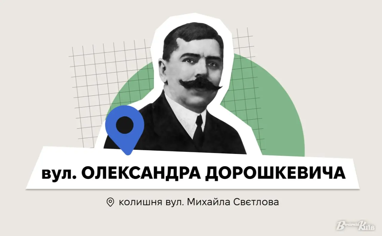 Нові адреси Києва: у Святошинському районі з’явилася вулиця Олександра Дорошкевича