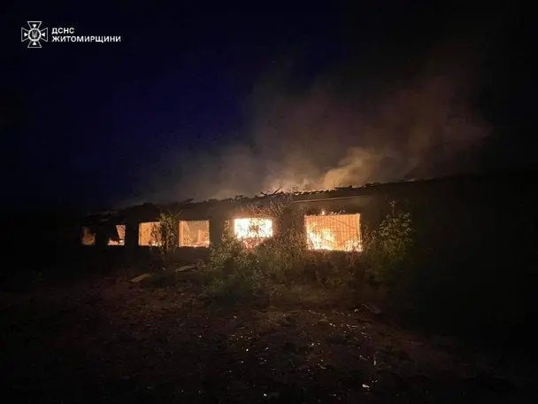 Атака на Житомирську область: виникли пожежі, є пошкодження (фото)