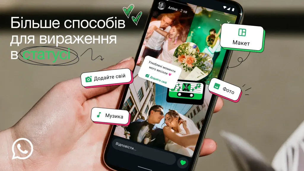 WhatsApp розширює можливості статусів: більше варіантів для самовираження