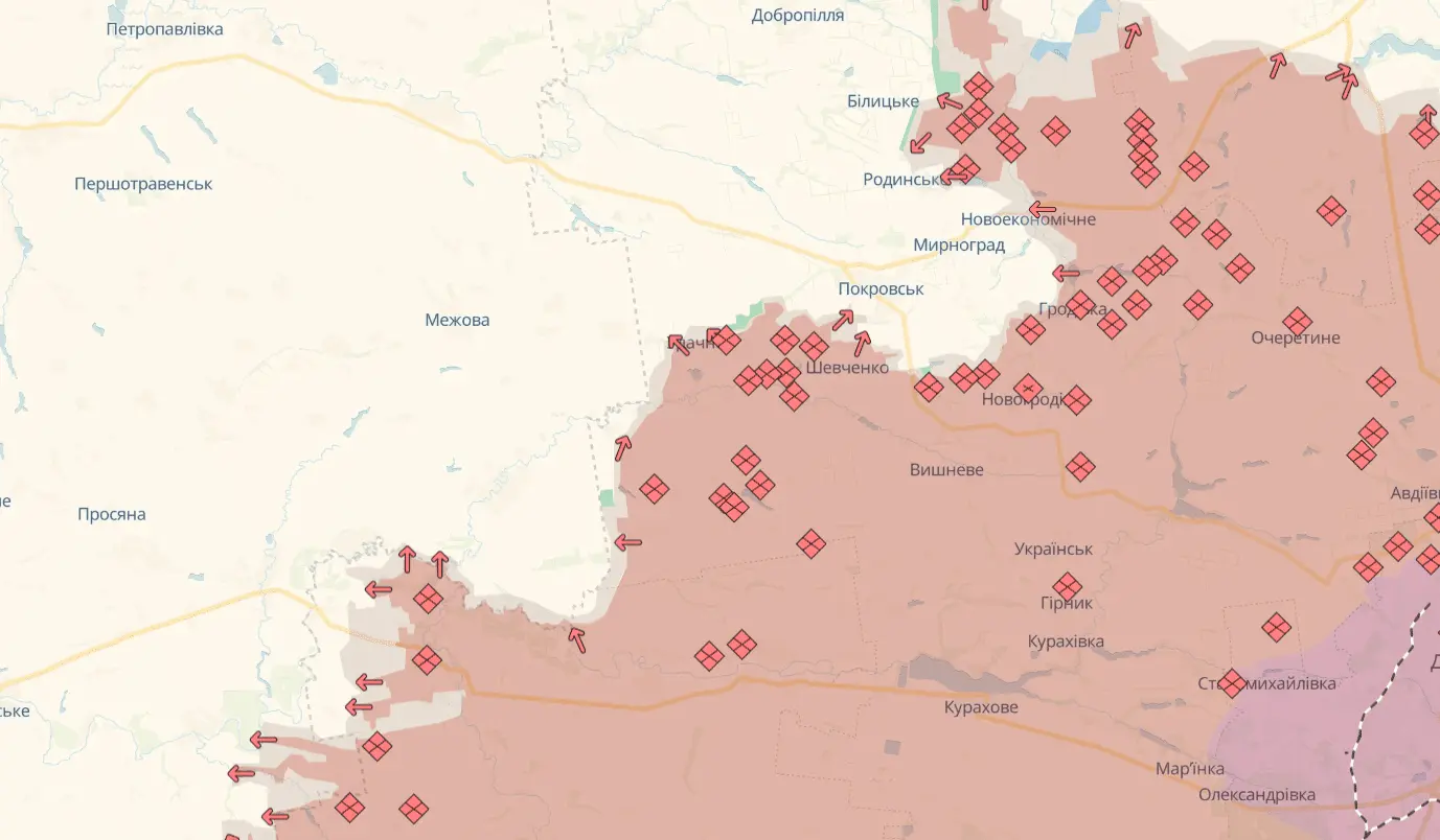 Карта бойових дій онлайн на сьогодні – ситуація на фронті 15 вересня 2025