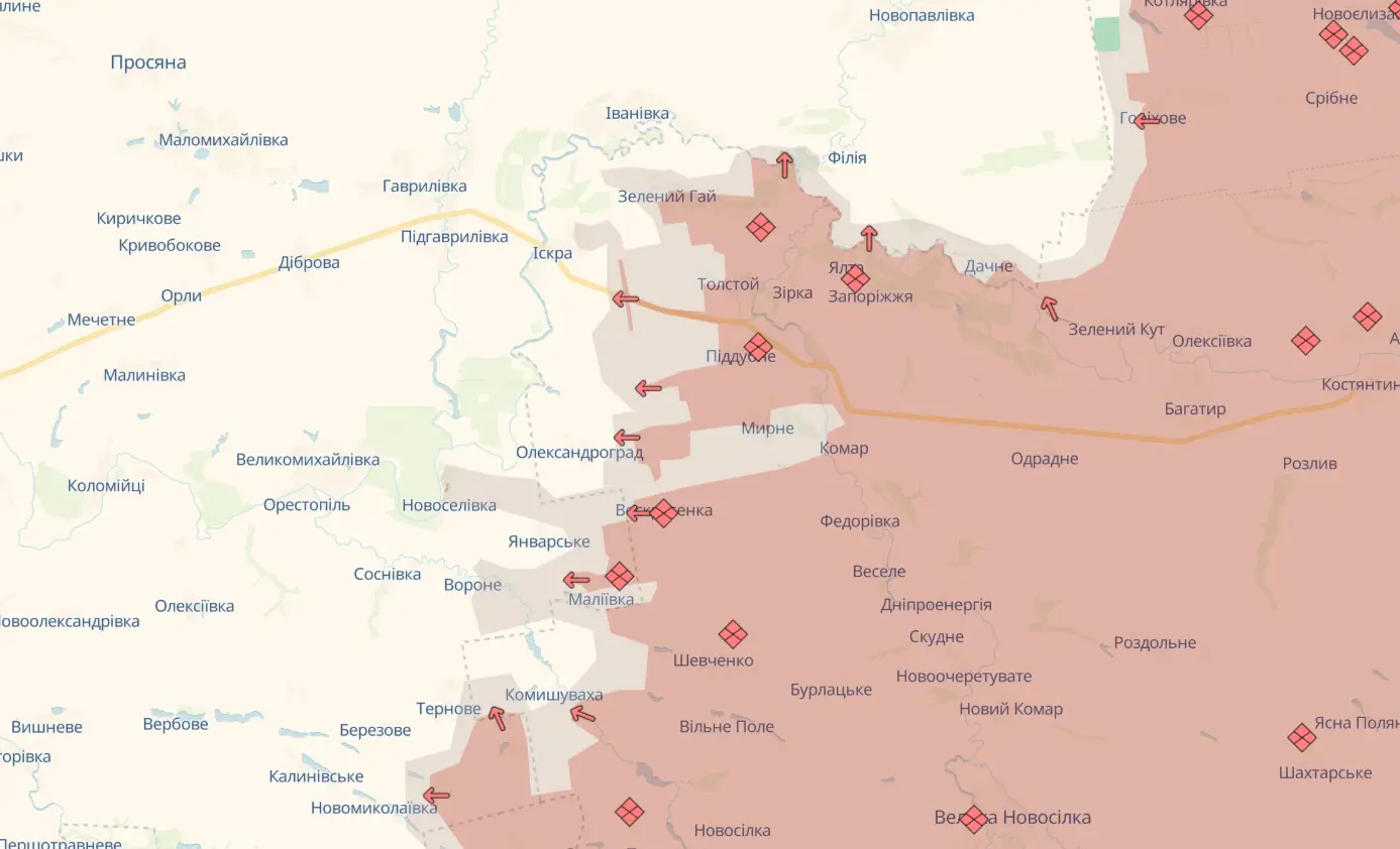 Карта бойових дій на сьогодні 29 серпня 2025