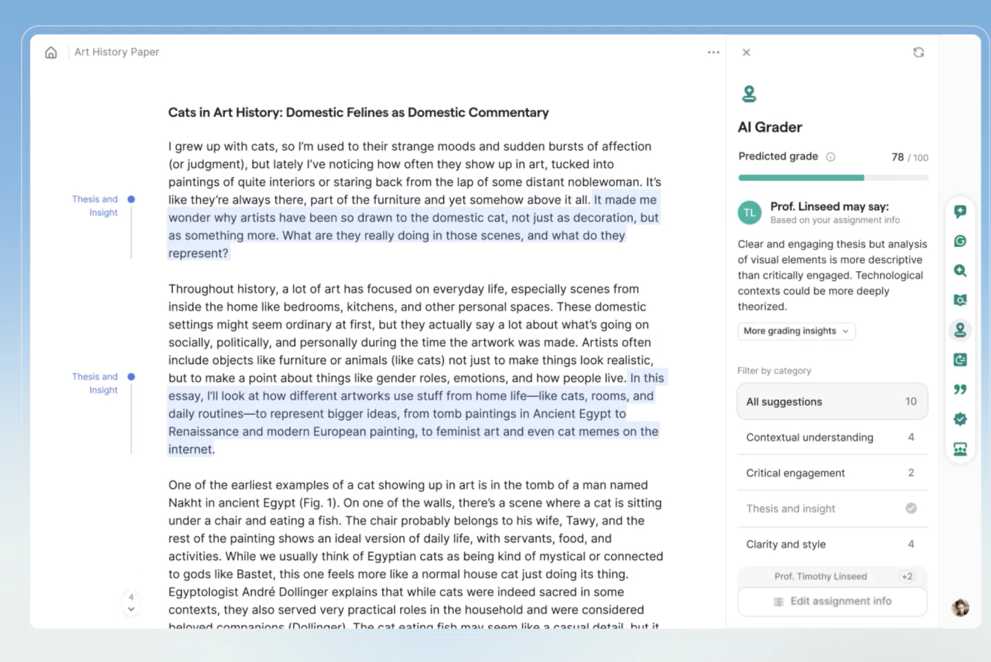 Grammarly може передбачити оцінку за роботу