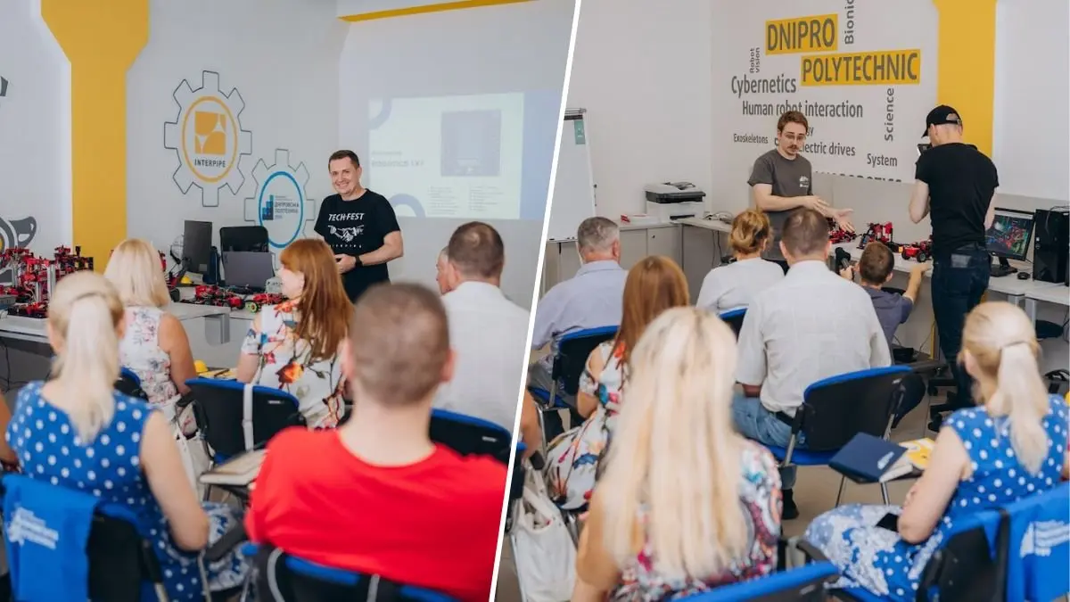 У Дніпрі для вчителів шкіл, у яких будуються лабораторії мехатроніки, провели навчання з користування новим обладнанням
