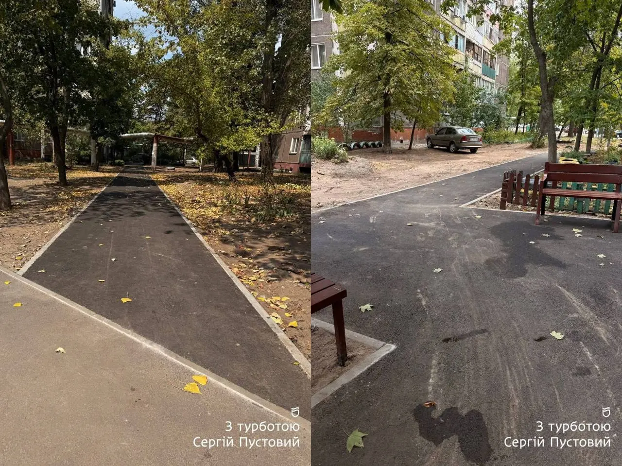 У Дніпрі на вул. Квітки Цісик завершили роботи з підʼєднання будинків до оновленої доріжки