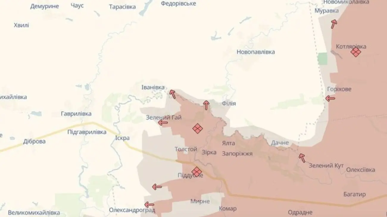 ЗМІ: армія РФ просунулася у Дніпропетровській та Запорізькій областях, зайняла майже 9 км&#178; за добу