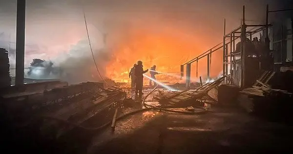 На Львівщині загорілося деревообробне підприємство