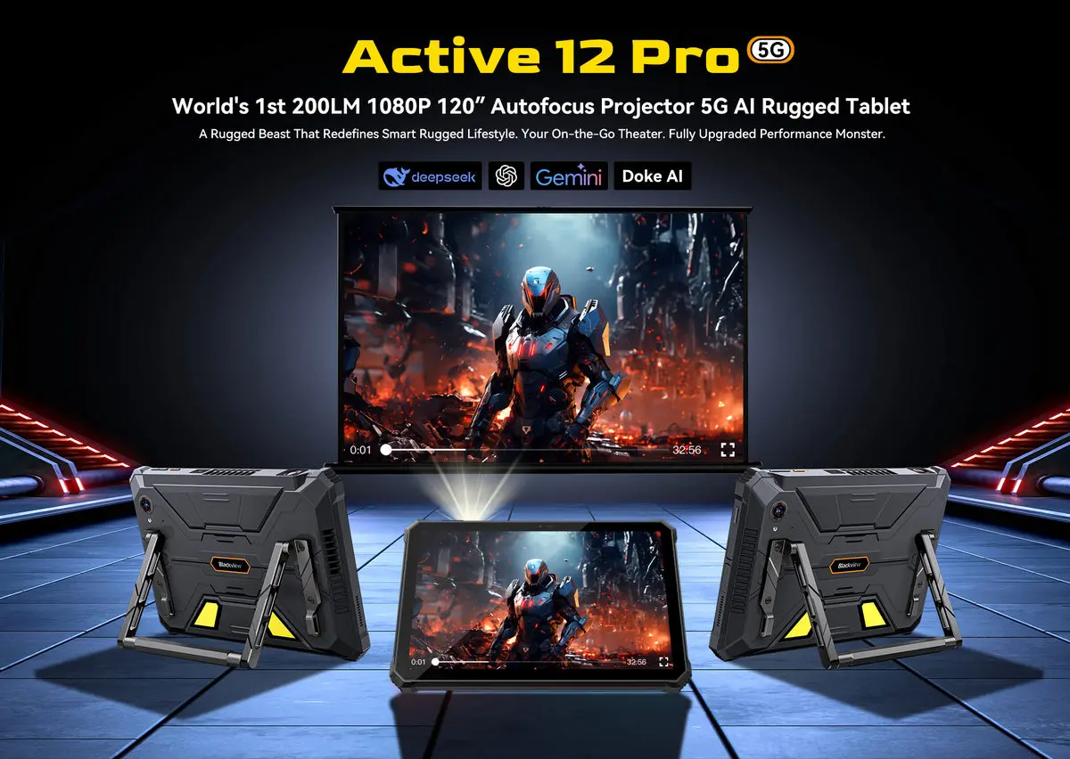 Blackview Active 12 Pro: Перший 5G-планшет з проектором та захистом