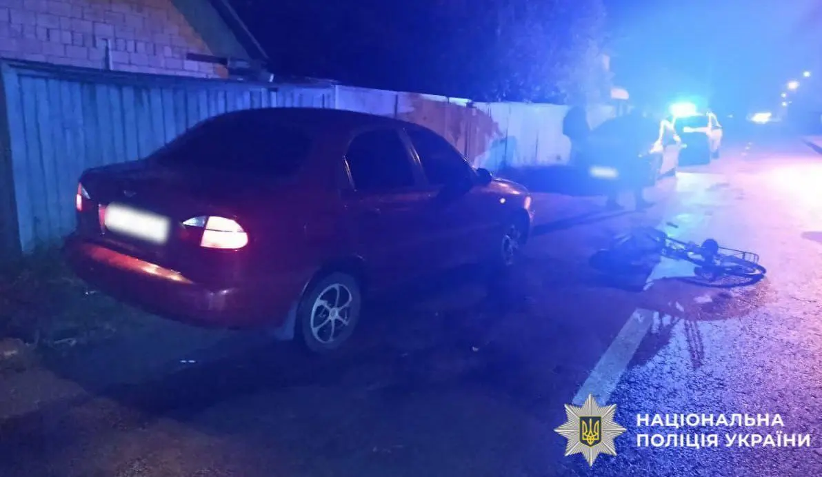 На Броварщині водій Lanos збив велосипедиста