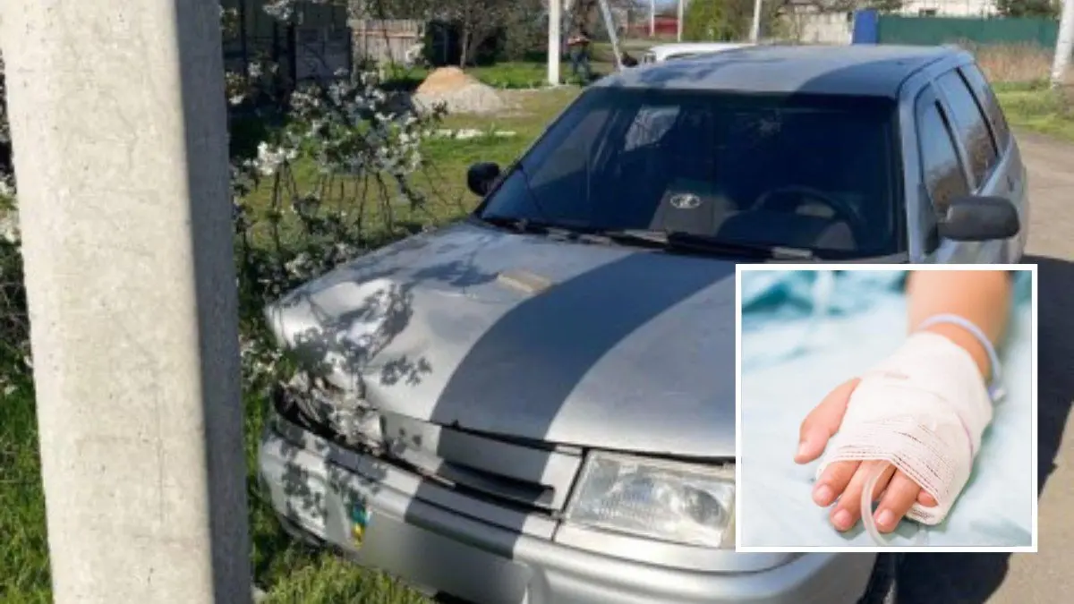 У Павлограді п'яний водій ВАЗ відволікся на телефон та в'їхав у стовп: тяжко постраждала його 8-річна донька