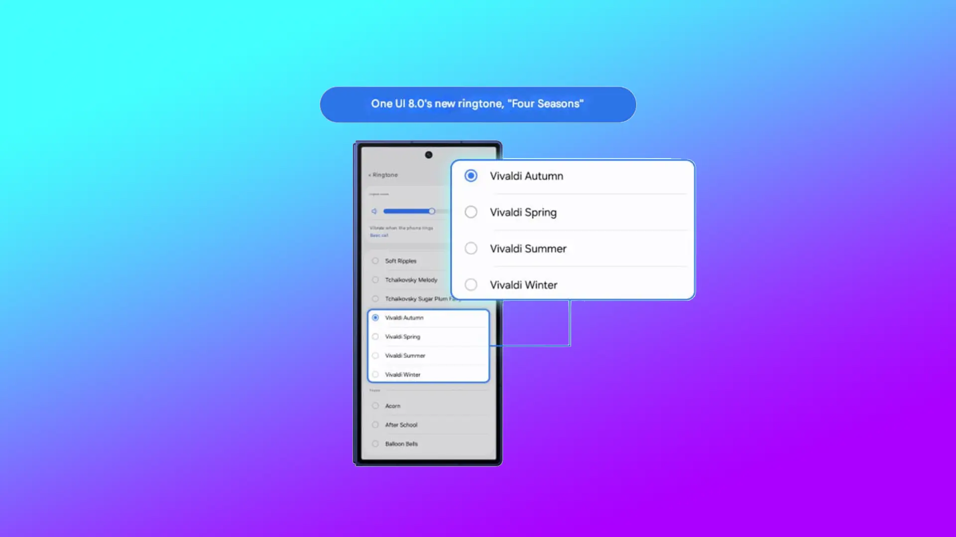 One UI 8 отримала мелодії дзвінка на основі «Пори року» Вівальді