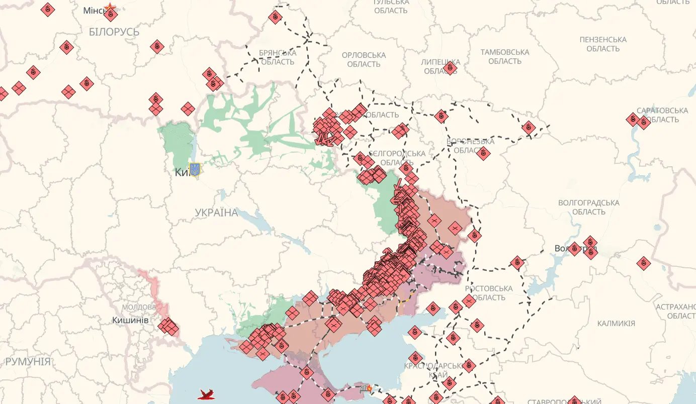 Карта бойових дій онлайн на сьогодні – 14 серпня 2025 року