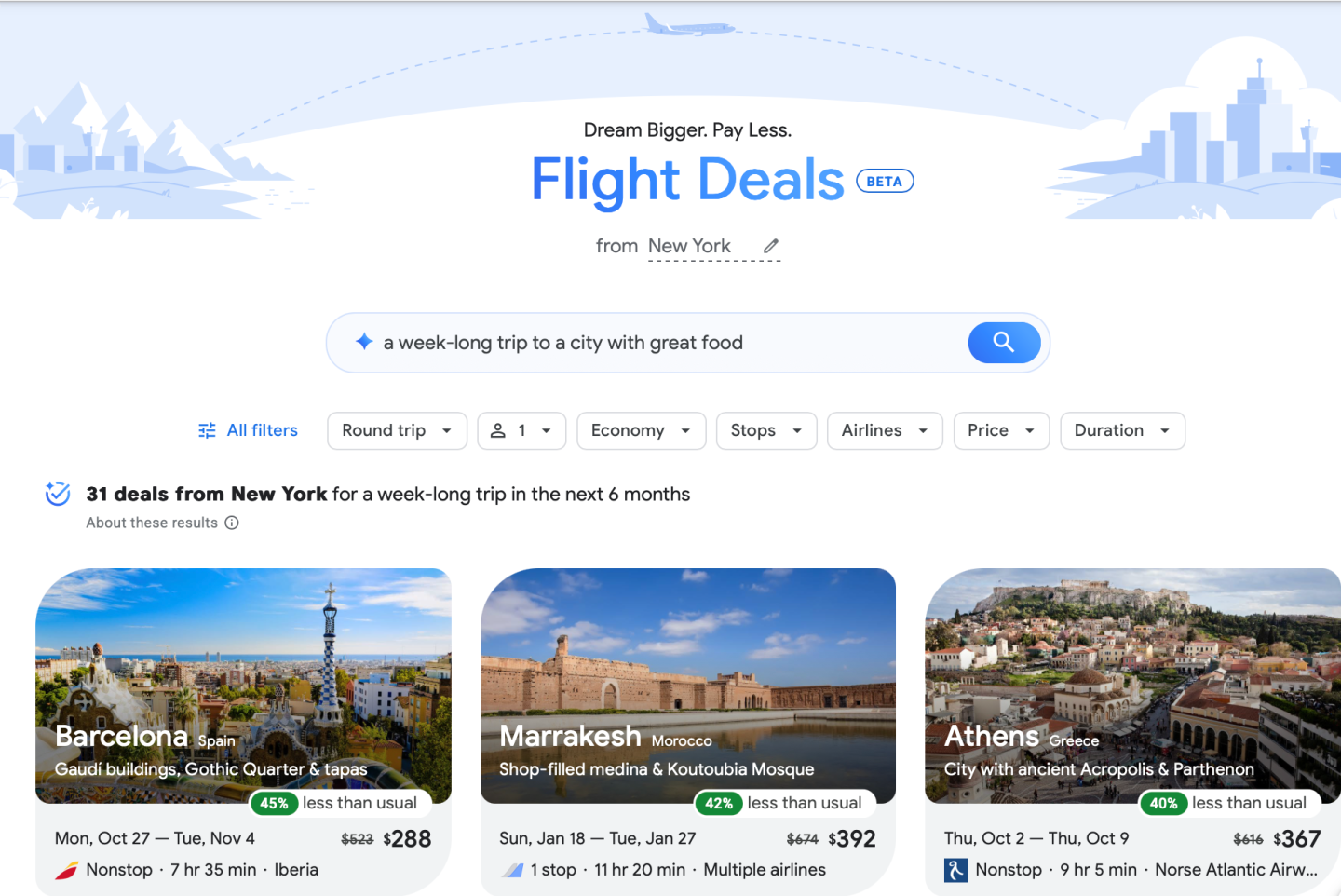 Google Flights допоможе обрати, куди поїхати