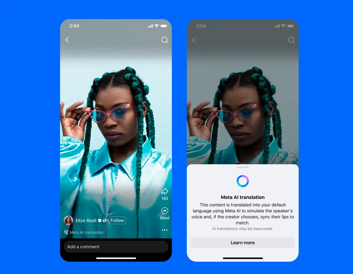 Facebook та Instagram отримали автоматичний переклад відео за допомогою штучного інтелекту