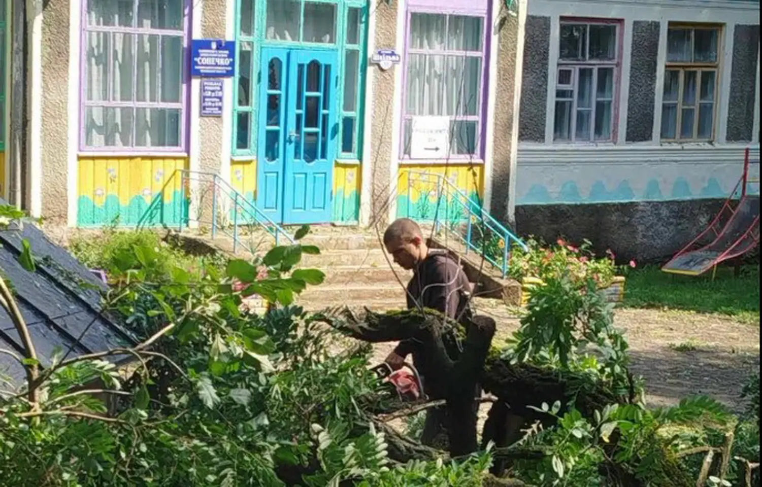 У селі на Вінниччині негода повалила дерева на території дитячого садочка